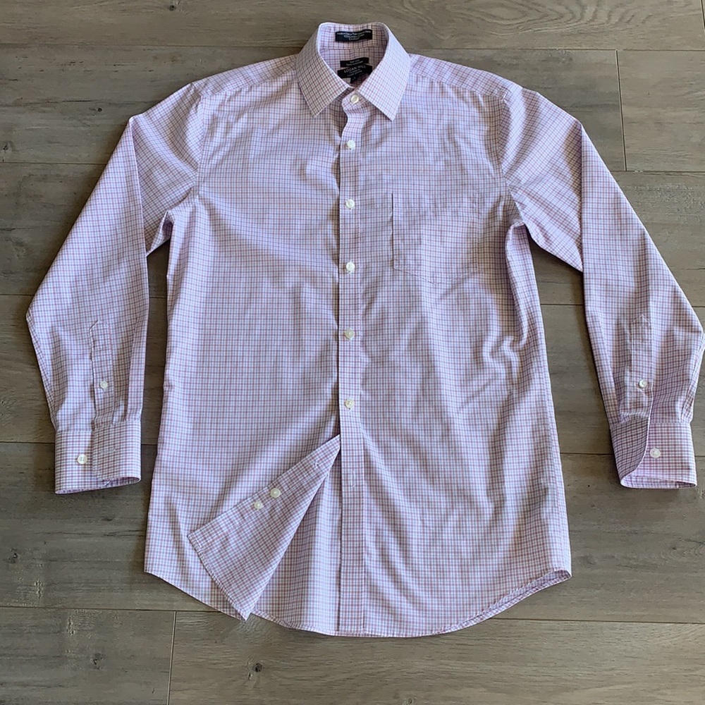 Logan Hill Non-Iron Cotton Tailored Fit Dress Shirt 15 32-33